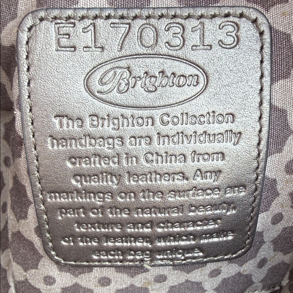Brighton Metalic Bronze Brown Embroidered Shoulder Bag - Picture 4 of 9